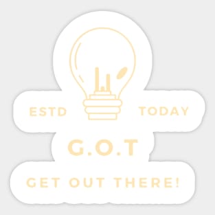 A Bright Idea To Get Out There! Sticker
